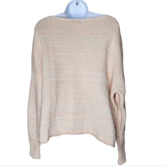Madewell Threadmix Boatneck Sweater Light Orange Peach Boxy Knit Size Large - Picture 9 of 11